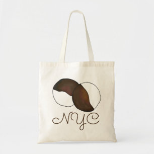 Bolso De Tela NYC Nueva York Tote de Cocina Negra y Blanca