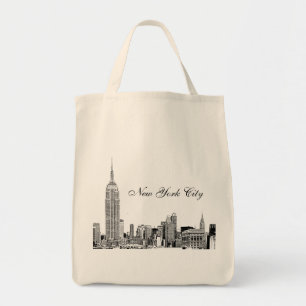 Bolso De Tela NYC Skyline Etched 01
