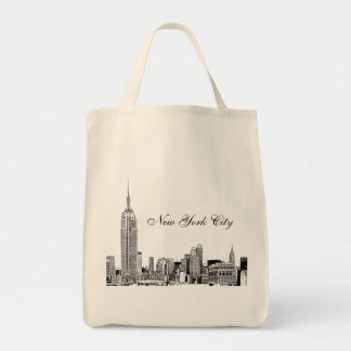 Bolso De Tela NYC Skyline Etched 01