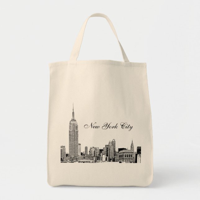 Bolso De Tela NYC Skyline Etched 01 (Frente)