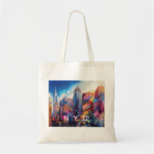 Bolso De Tela NYC Skyline Resumen de arte
