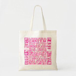 Bolso De Tela NYC Vecindarios Hot Pink