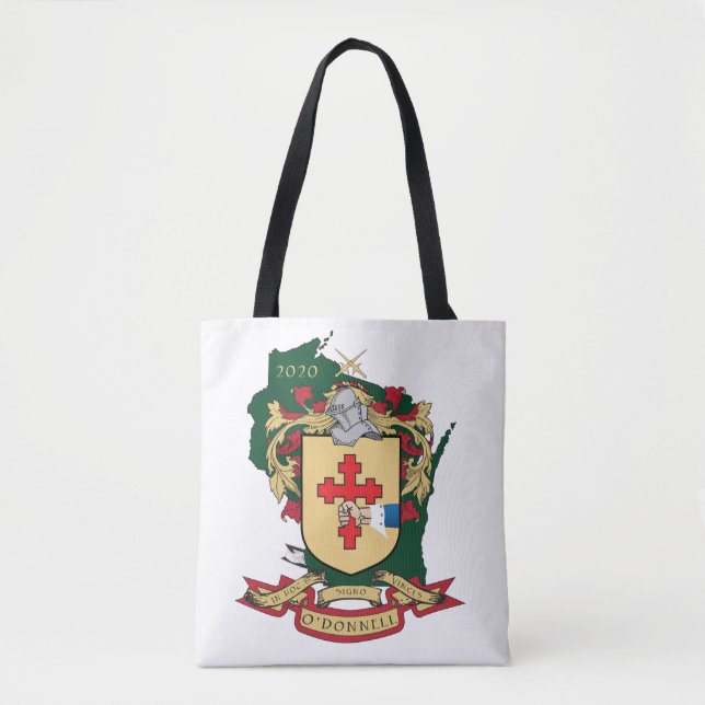 Bolso De Tela O"Dónnell Familia Crest_Wisconsin Tote Verde (Anverso)