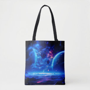 Bolso De Tela Oasis galáctico: Paisaje estelar de la nebulosa az