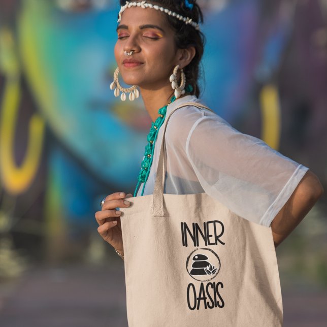 Bolso De Tela Oasis interior Yoga Meditación Espiritual Boho (Shop now and find your inner peace on the go!)