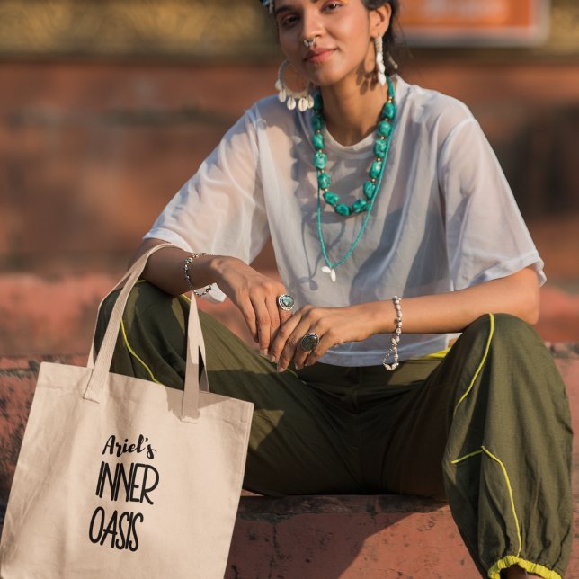 Bolso De Tela Oasis interior Yoga personalizado Boho de meditaci (Shop today and embark on a journey of inner harmony and personalized elegance!)