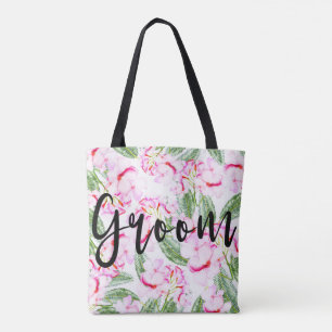 Bolso De Tela Oasis Tropical Botánico Rosa Verde GROOM / SR.