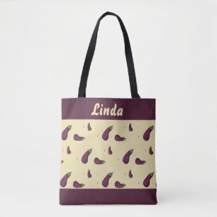 Bolso De Tela Oberenjenas moradas en amarillo