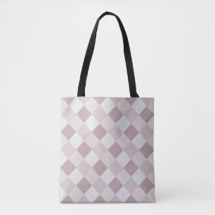 Bolso De Tela Obliga del patrón de tracto geométrico beige y gri