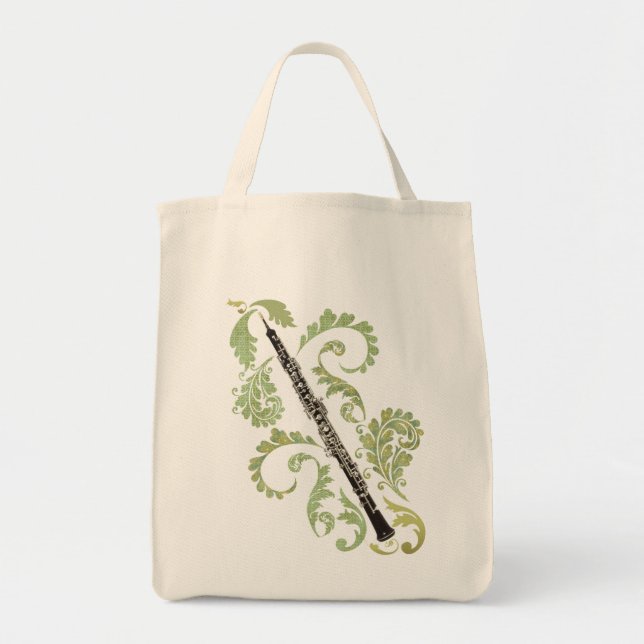 Bolso De Tela Oboe y follaje (Frente)