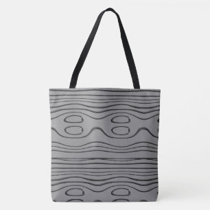 Bolso De Tela Obra abstracta MODERNA en gris profundo-negro-negr