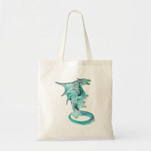 Bolso De Tela Obra de arte del dragón azul cielo vibrante místic