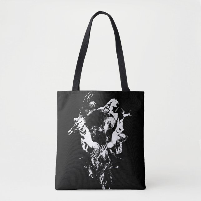Bolso De Tela Obra de arte original #3 Blanco y negro (Anverso)