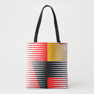 Bolso De Tela Obra de arte roja, negra y amarilla
