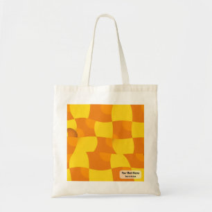 Bolso De Tela Obra Maestra Geométrica Funky Amarillo Mostaza