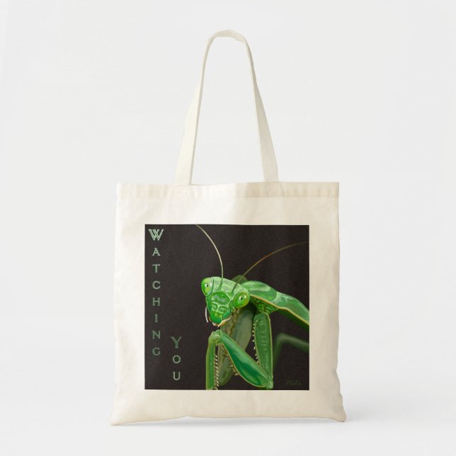 Bolso De Tela Observándote - Versión verde (Frente)