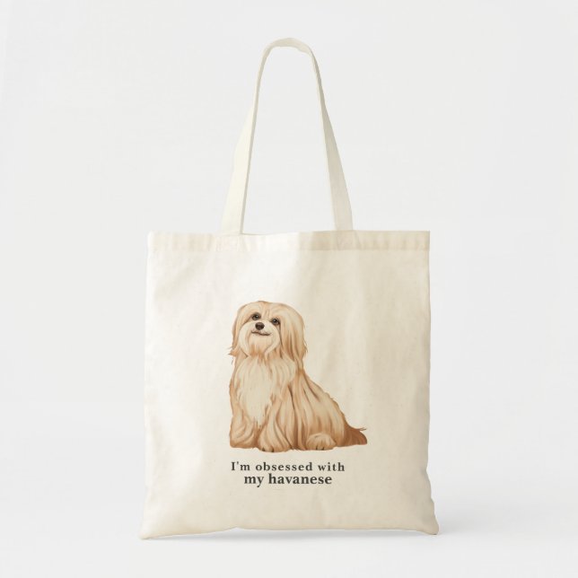 Bolso De Tela 'Obsesionada con mi havanese' (Frente)