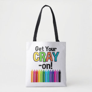 Bolso De Tela Obtén tu blog Cray On Rainbow Crazy Crayon Art Tea