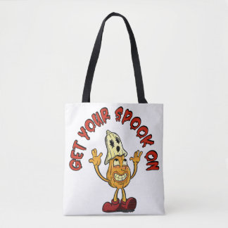 Bolso De Tela Obtén tu Spook sobre la mascota de calabaza retro