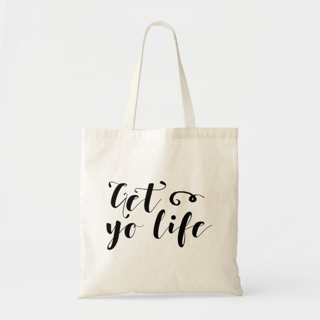 Bolso De Tela Obtén tu tipografía de vida (Frente)