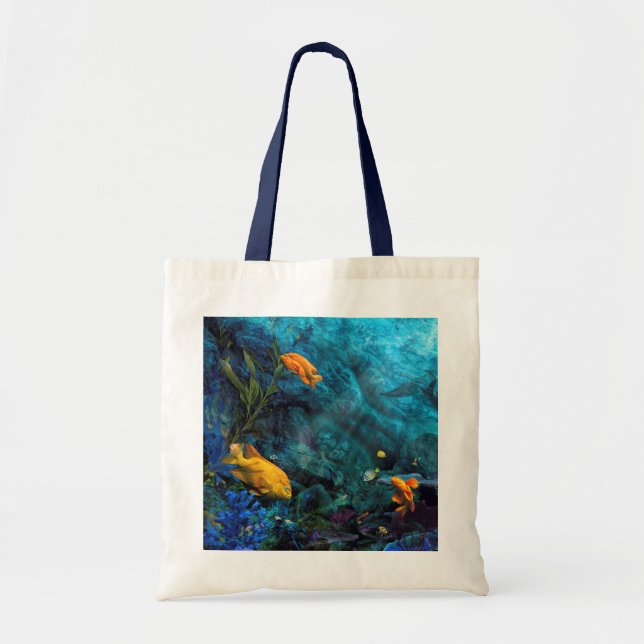 Bolso De Tela OCEÁN AZUL DE PESCADO naranja (Frente)