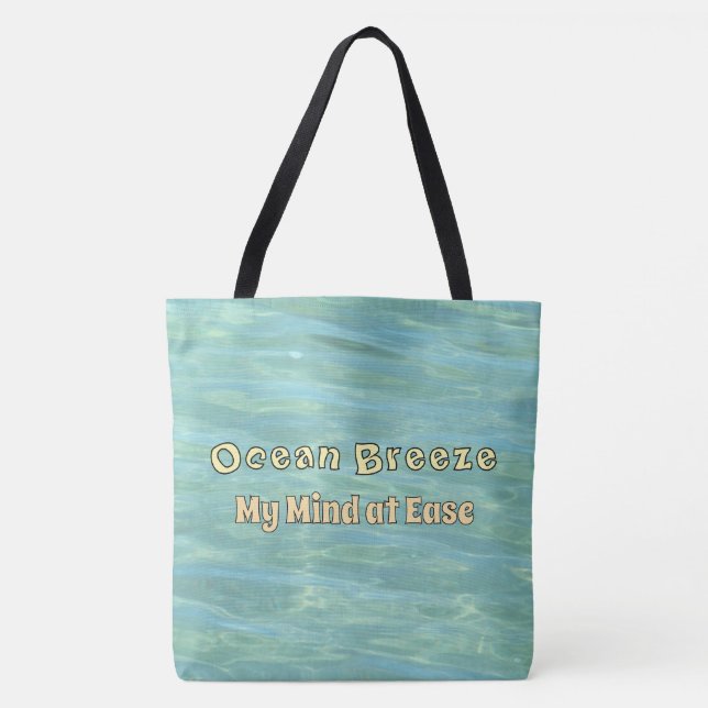 Bolso De Tela Ocean Breeze, Mind at Ease Calm Vibes (Anverso)