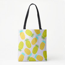 Ocean Pineapples Farmhouse Pattern Tote Bag