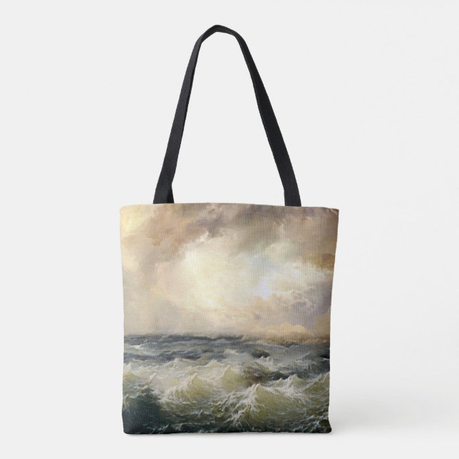 Bolso De Tela Ocean Storm Waves (Reverso)
