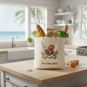 Bolso De Tela Ocean Whimsy: Octopus colorido