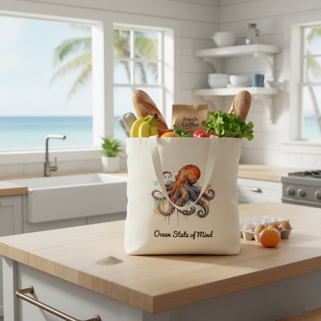 Bolso De Tela Ocean Whimsy: Octopus colorido (Subido por el creador)