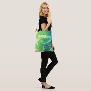 Bolso De Tela Océano abstracto verde azul