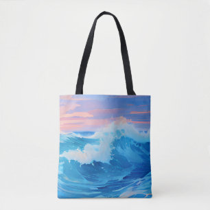 Bolso De Tela Océano azul al atardecer