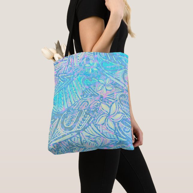 Bolso De Tela Océano azul - Hawai - Samoan - Tribal Polinesia (Detalle)
