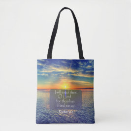 Bolso De Tela Océano con verso de la Biblia de los Salmos