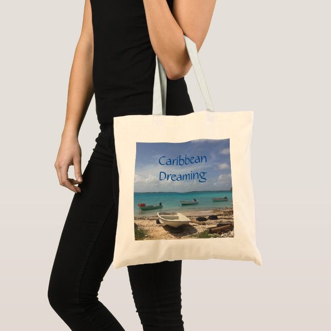 Bolso De Tela Océano de barcos pesqueros caribeños con fantasía (Anverso (producto))