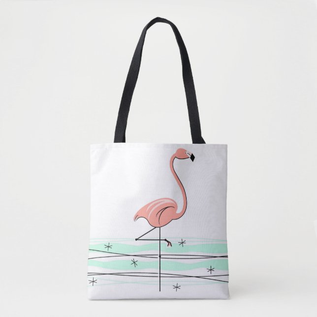 Bolso De Tela Océano Flamingo por todo el tote (Anverso)