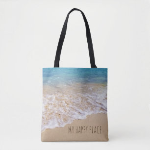 Bolso De Tela océano tropical de la turquesa con resaca