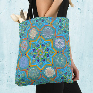 Bolso De Tela Octo brightener estilo árabe turquesa morisco