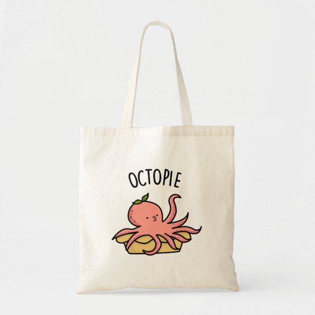 Bolso De Tela Octo pie gracioso Octopus Pie Pun (Frente)