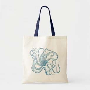 Bolso De Tela Octopus azul