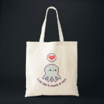 Bolso De Tela Octopus azul de Kawaii<br><div class="desc">Un pulpo azul muy lindo con cara sonriente y corazón de amor. Puedes mantener el dicho "Puedo abofetear a 8 personas a la vez" o reemplazarlo con tu propio texto.</div>