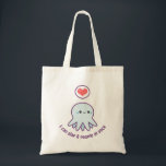 Bolso De Tela Octopus azul de Kawaii<br><div class="desc">Un pulpo azul muy lindo con cara sonriente y corazón de amor. Puedes mantener el dicho "Puedo abofetear a 8 personas a la vez" o reemplazarlo con tu propio texto.</div>