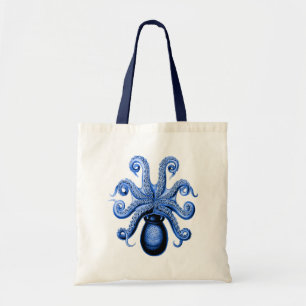 Bolso De Tela Octopus azul vintage 1