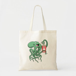 Bolso De Tela Octopus con popcorn