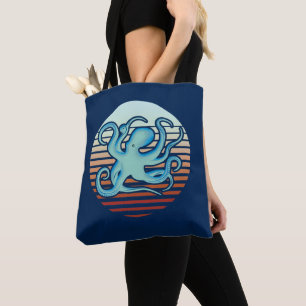 Bolso De Tela Octopus de estilo retro de los años 70