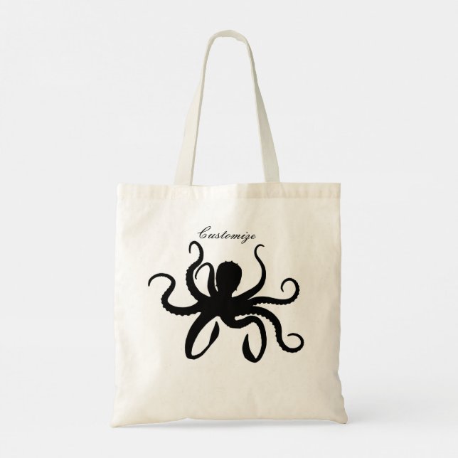 Bolso De Tela Octopus Silhouette Thunder_Cove (Reverso)