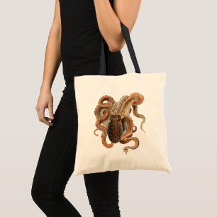 Bolso De Tela Octopus Vulgaris, Animales de la Vida Marina Antig