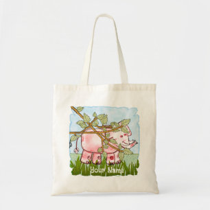 Bolso De Tela Ocultación de Elefantes Rosa