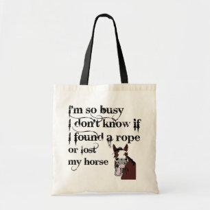 Bolso De Tela Ocupado propietario de caballos Stress Cita Funny 