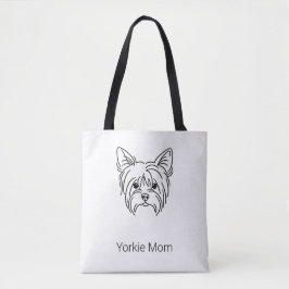 Bolso De Tela odern Yorkie Face Line Art  | Personalized Name